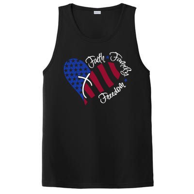 Faith Family Freedom USA Heart PosiCharge Competitor Tank