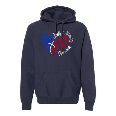 Faith Family Freedom USA Heart Premium Hoodie