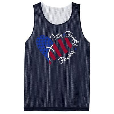 Faith Family Freedom USA Heart Mesh Reversible Basketball Jersey Tank