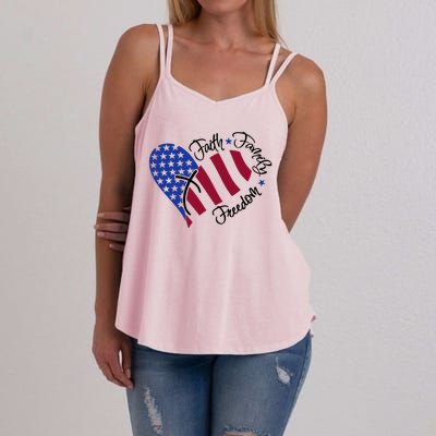 Faith Family Freedom USA Heart Women's Strappy Tank