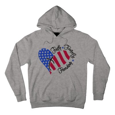 Faith Family Freedom USA Heart Hoodie