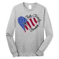 Faith Family Freedom USA Heart Long Sleeve Shirt