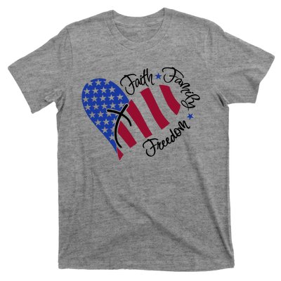 Faith Family Freedom USA Heart T-Shirt