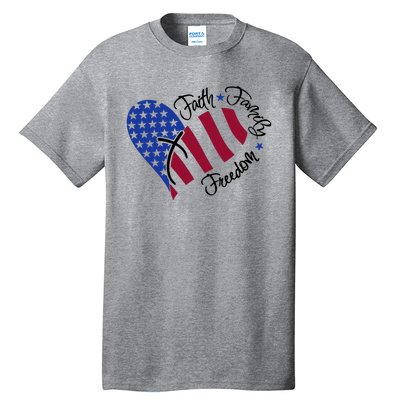 Faith Family Freedom USA Heart Tall T-Shirt