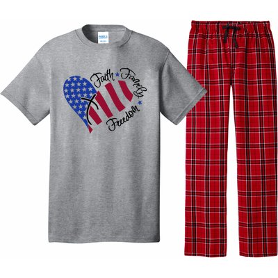 Faith Family Freedom USA Heart Pajama Set