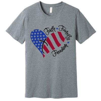 Faith Family Freedom USA Heart Premium T-Shirt