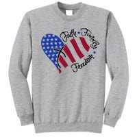 Faith Family Freedom USA Heart Tall Sweatshirt