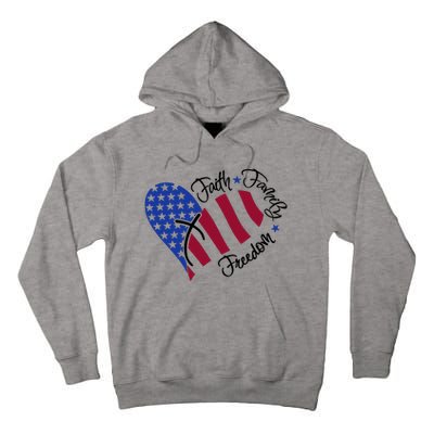 Faith Family Freedom USA Heart Tall Hoodie