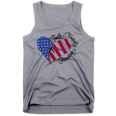 Faith Family Freedom USA Heart Tank Top