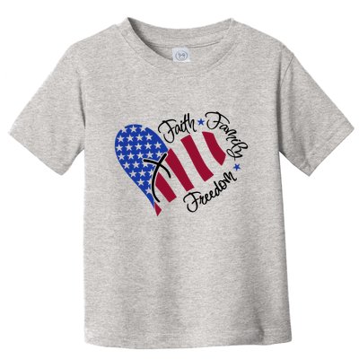 Faith Family Freedom USA Heart Toddler T-Shirt