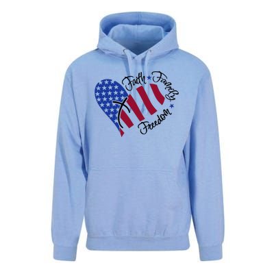 Faith Family Freedom USA Heart Unisex Surf Hoodie