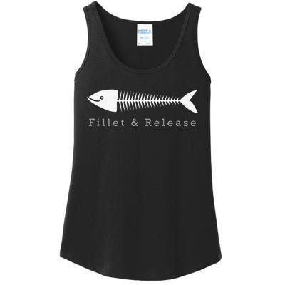 Funny Fishing Fisherman Humor Fillet And Release Ladies Essential Tank