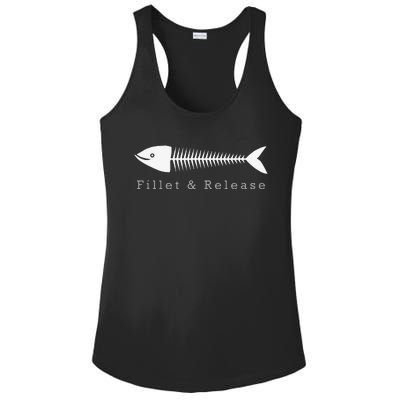 Funny Fishing Fisherman Humor Fillet And Release Ladies PosiCharge Competitor Racerback Tank