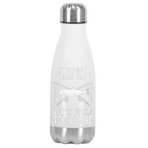 Funny Fishing Fishing Too Close Fathers Day Stainless Steel Insulated Water Bottle