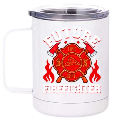 Future Firefighter Funny Fire Firetrucks Fire Rescuer Gift 12 oz Stainless Steel Tumbler Cup