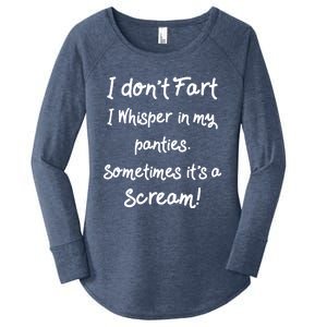 Funny Fart Funny Gift Humor I Don't Fart I Whisper In My Panties Gift Women's Perfect Tri Tunic Long Sleeve Shirt