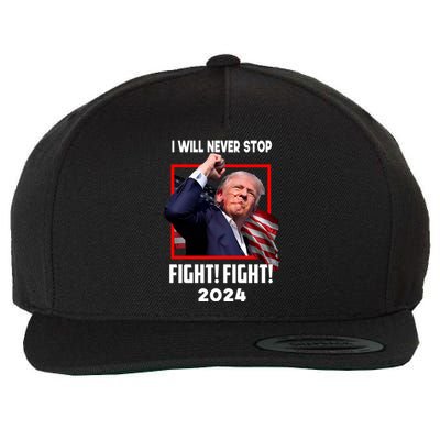 Fight Fighting Fighters Supporters Americans Donald Trump 2024 Wool Snapback Cap