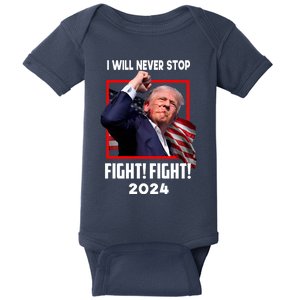 Fight Fighting Fighters Supporters Americans Donald Trump 2024 Baby Bodysuit