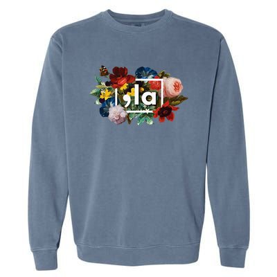 Floral Feminine Flowers Women Comma La Garment-Dyed Sweatshirt