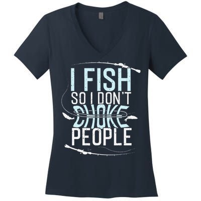 Fishing , Funny Fishing Tee, Fishing Lover Women's V-Neck T-Shirt