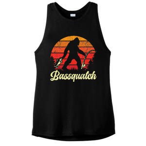 Funny Fishing For Bass Fish Fisherman Ladies PosiCharge Tri-Blend Wicking Tank