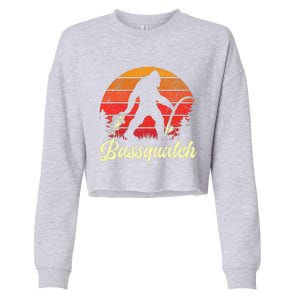 Funny Fishing For Bass Fish Fisherman Cropped Pullover Crew