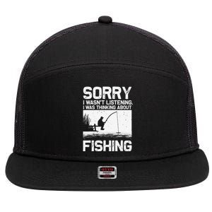 Funny Fishing For Trout Bass Fisherman Vacation 7 Panel Mesh Trucker Snapback Hat