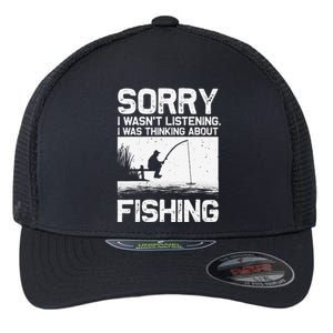 Funny Fishing For Trout Bass Fisherman Vacation Flexfit Unipanel Trucker Cap