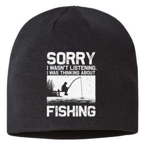 Funny Fishing For Trout Bass Fisherman Vacation Sustainable Beanie