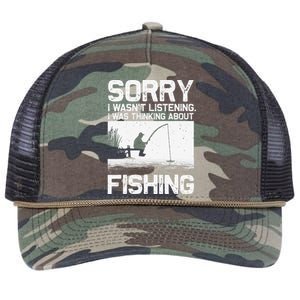 Funny Fishing For Trout Bass Fisherman Vacation Retro Rope Trucker Hat Cap