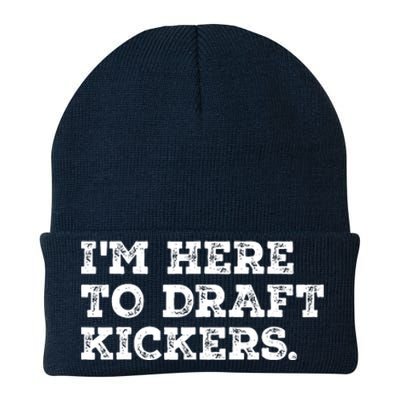 Funny Fantasy Football Draft Party Im Here To Draft Kickers Gift Knit Cap Winter Beanie