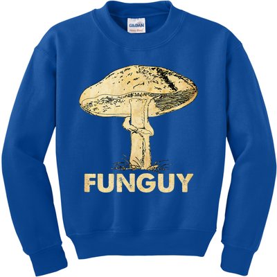 Funguy Funny Fungi Fungus Mushroom Funny Guy Vintage Kids Sweatshirt