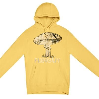 Funguy Funny Fungi Fungus Mushroom Funny Guy Vintage Premium Pullover Hoodie