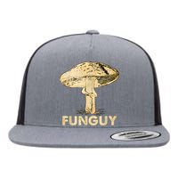 Funguy Funny Fungi Fungus Mushroom Funny Guy Vintage Flat Bill Trucker Hat