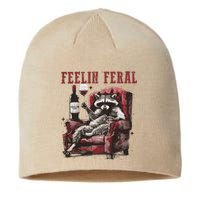 Feelin Feral Funny Sarcastic Snarky Funny Raccoon Sustainable Beanie