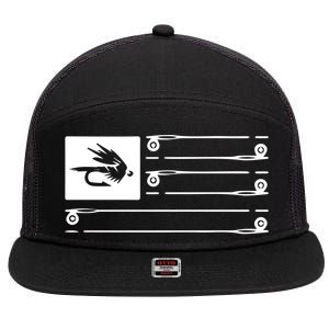 Fly Fishing Flag 7 Panel Mesh Trucker Snapback Hat