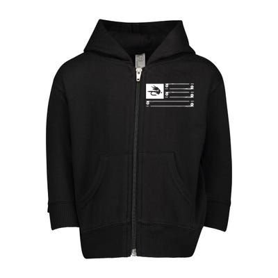 Fly Fishing Flag Toddler Zip Fleece Hoodie