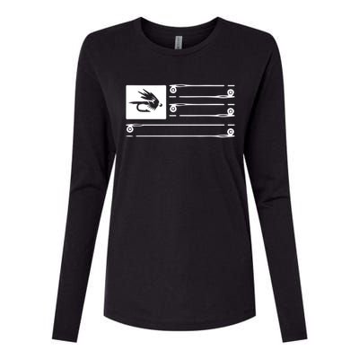 Fly Fishing Flag Womens Cotton Relaxed Long Sleeve T-Shirt