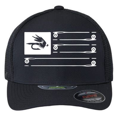 Fly Fishing Flag Flexfit Unipanel Trucker Cap