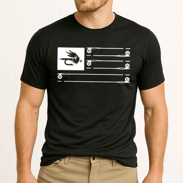 Fly Fishing Flag Cooling Performance Crew T-Shirt