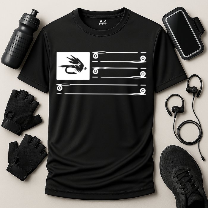 Fly Fishing Flag Cooling Performance Crew T-Shirt