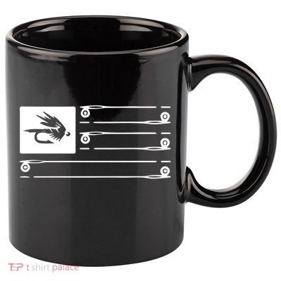 Fly Fishing Flag 11oz C Handle Ceramic Mug