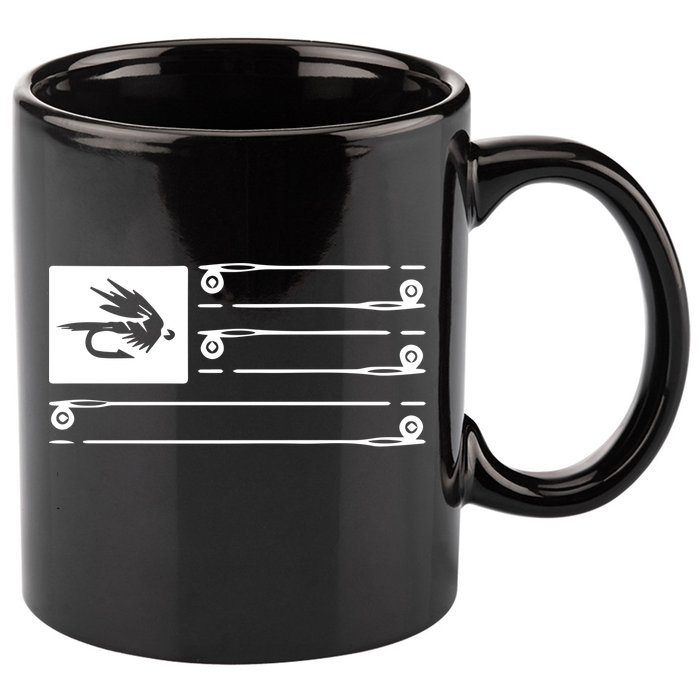 Fly Fishing Flag 11oz C Handle Ceramic Mug