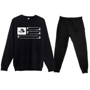 Fly Fishing Flag Premium Crewneck Sweatsuit Set