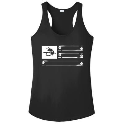 Fly Fishing Flag Ladies PosiCharge Competitor Racerback Tank