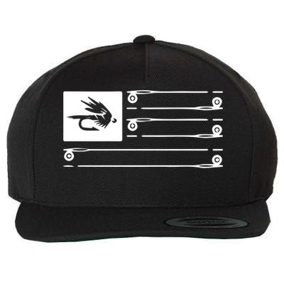 Fly Fishing Flag Wool Snapback Cap