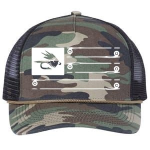 Fly Fishing Flag Retro Rope Trucker Hat Cap