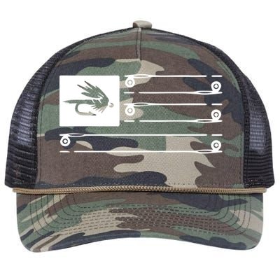 Fly Fishing Flag Retro Rope Trucker Hat Cap