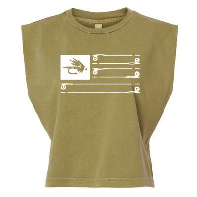 Fly Fishing Flag Garment-Dyed Women's Muscle Tee