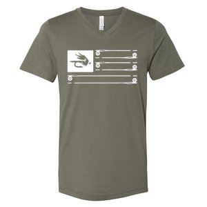 Fly Fishing Flag V-Neck T-Shirt